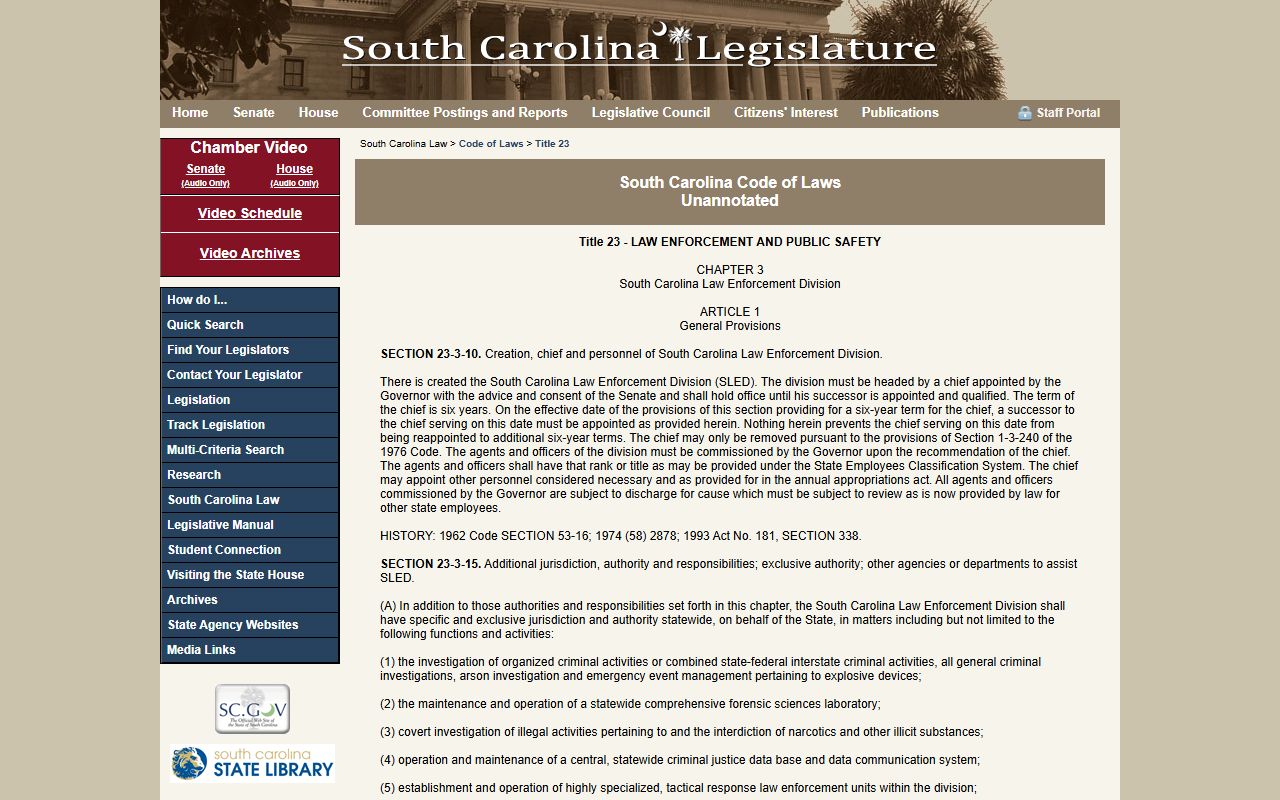 Bamberg County arrest records South Carolina criminal record reporting statute