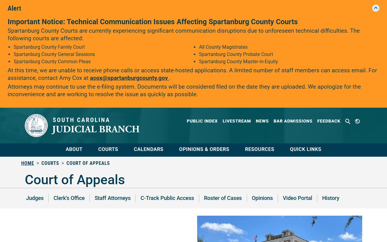 Bamberg County court records South Carolina Court of Appeals