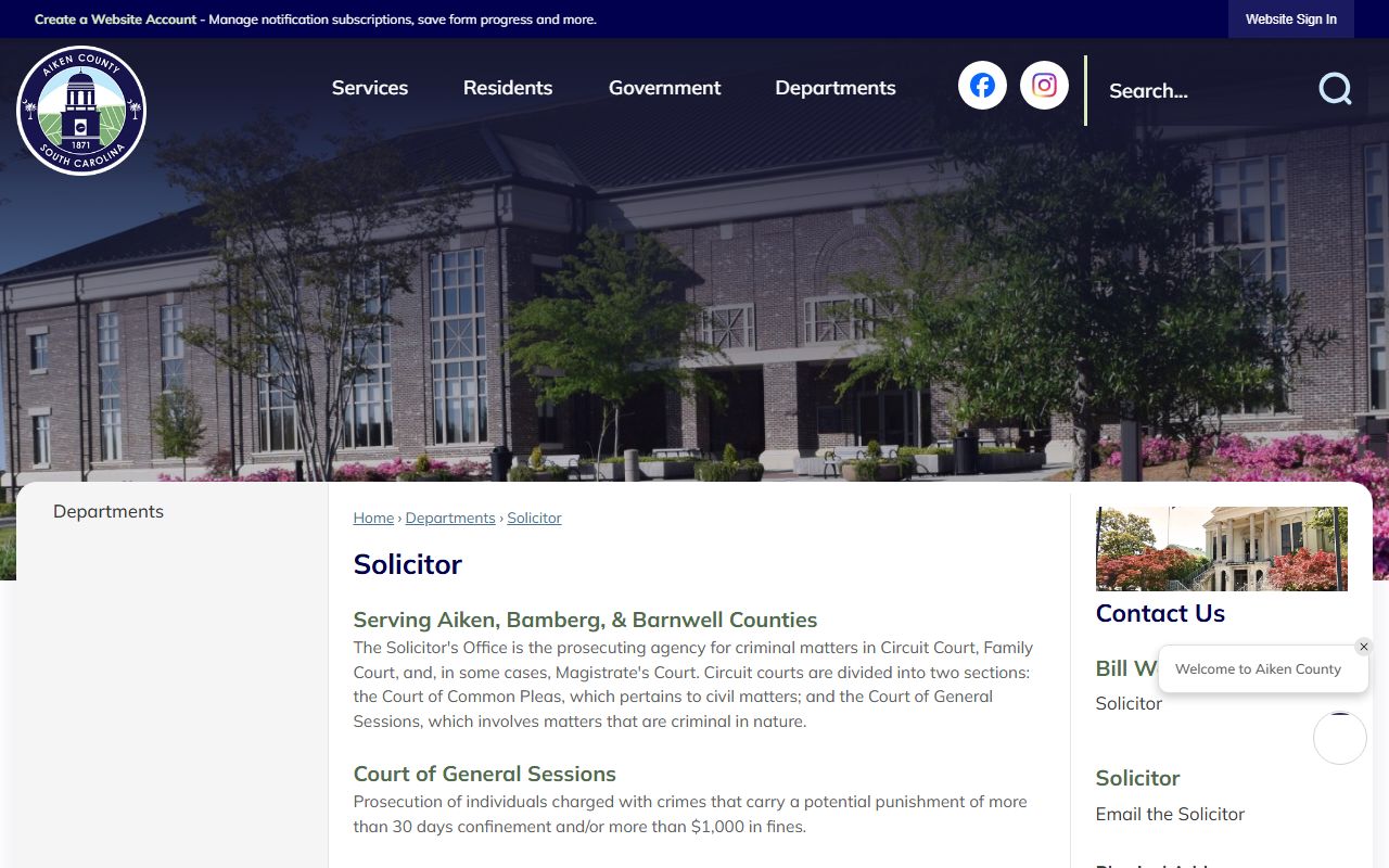 Bamberg County criminal court records Second Circuit Solicitor prosecution page