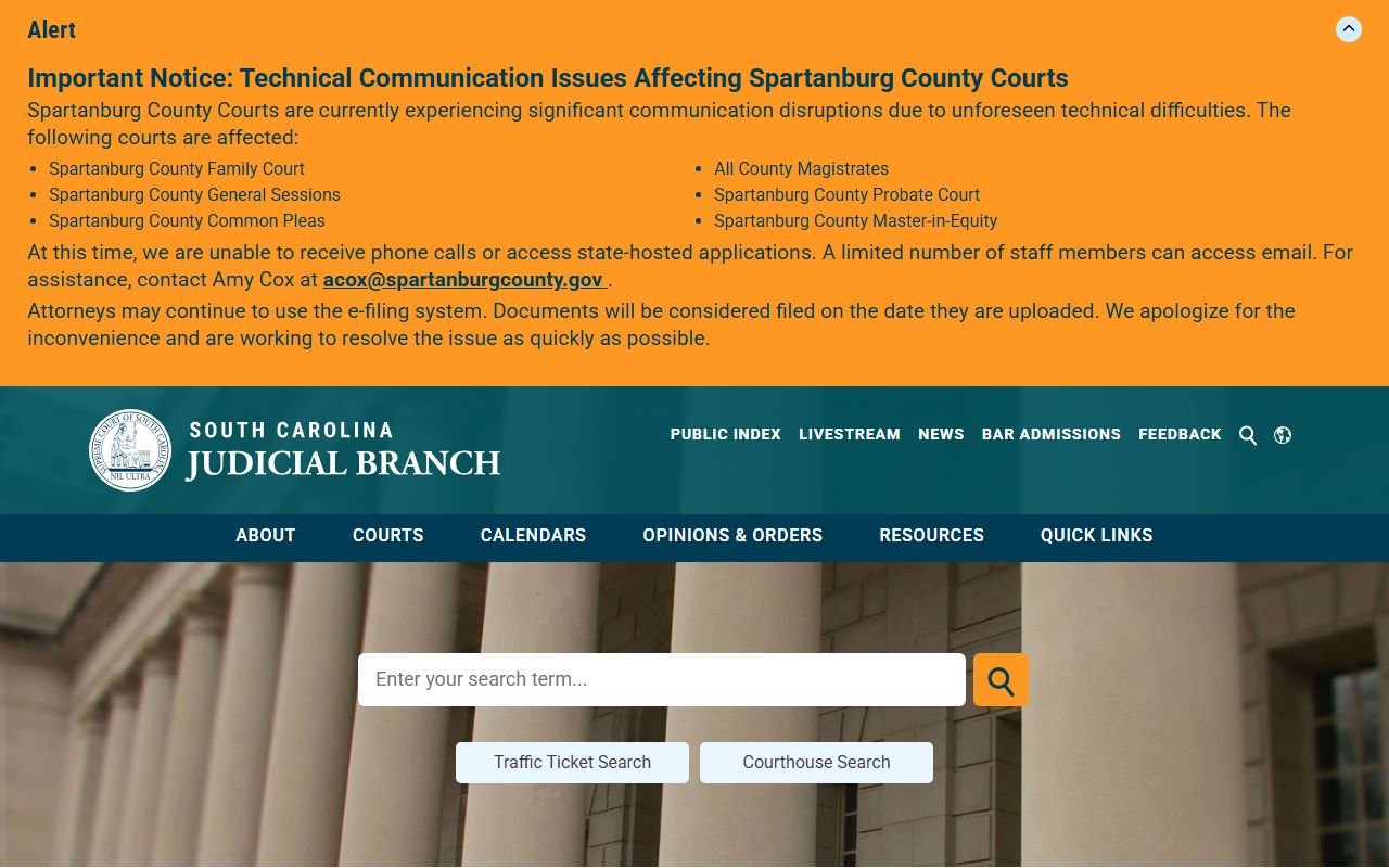 Bamberg County court records South Carolina Judicial Branch homepage